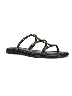 Schutz Lydia sandal black with gold studs size 7 NWOB